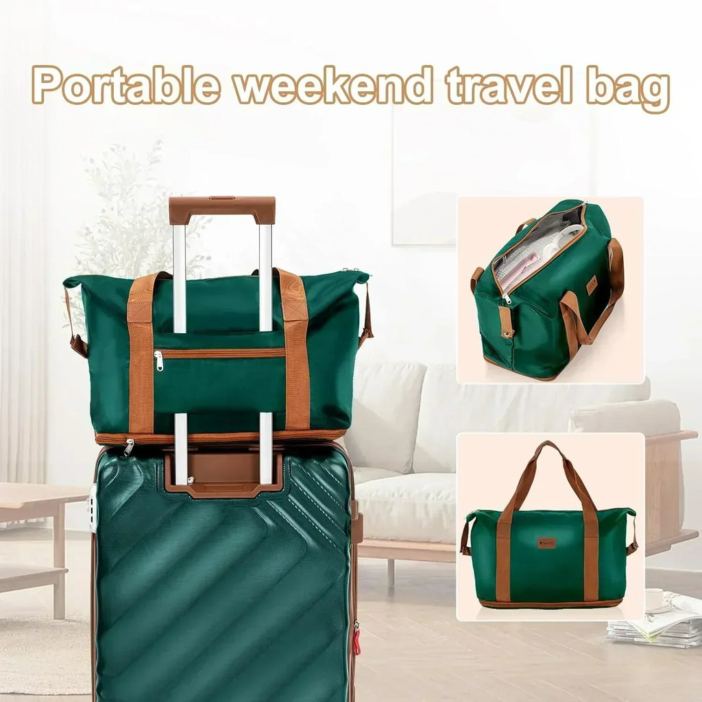 5 piece luggage set expandable suitcase 22x14x9 aviation certified durable waterproof travel set