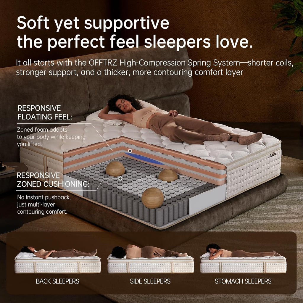 Queen Mattress 12 Inch Queen Mattress in a Box with Memory Foam for Extra Lumbar Support