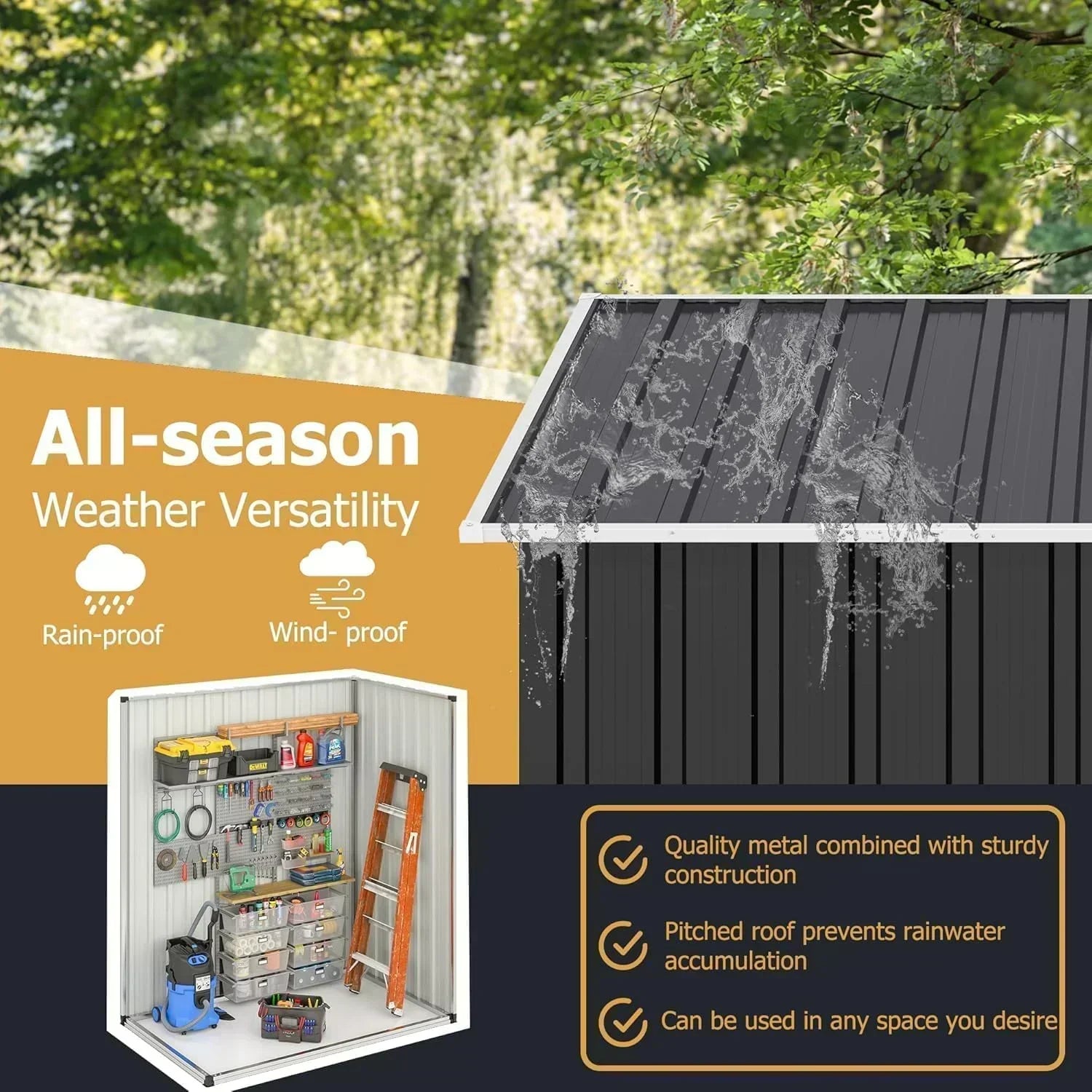 polar aurora 8x12 ft outdoor storage shed metal garden shed frame structure tool sheds