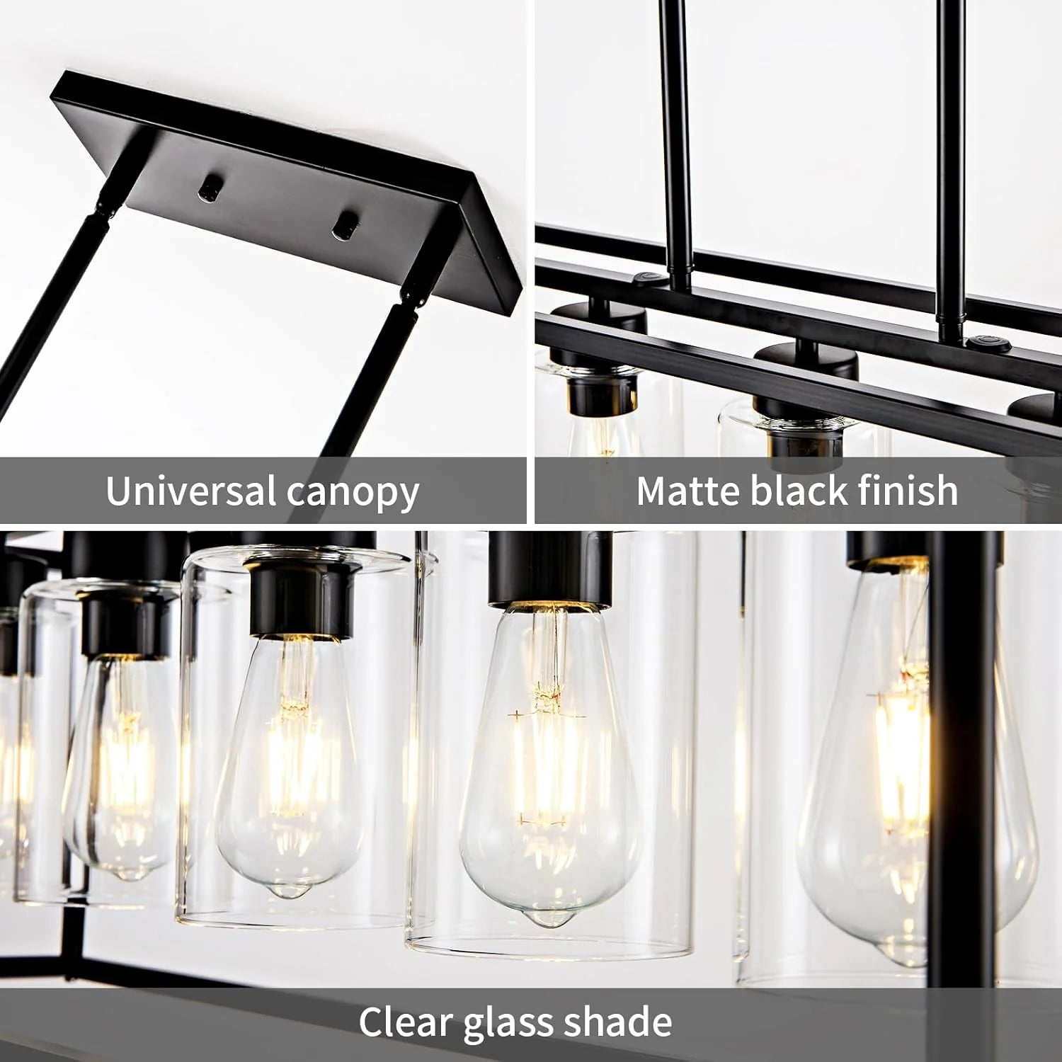 Modern Rustic Matte Black Chandelier