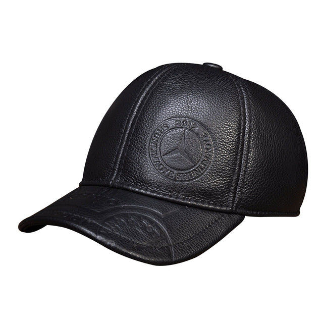 Spring Genuine Leather Men Baseball Cap